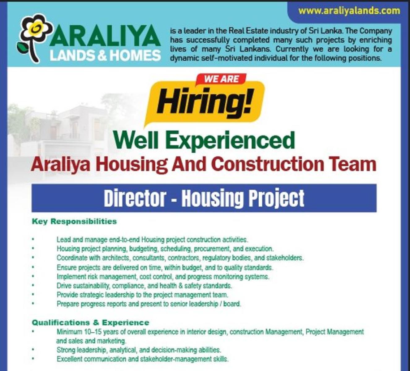 Manager – Housing Project